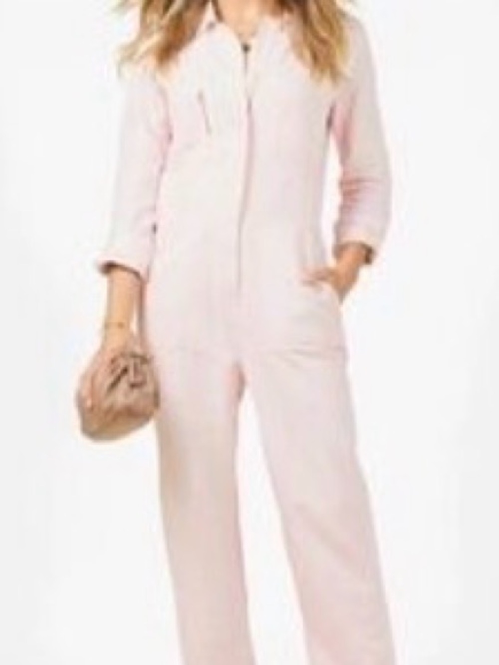 Outerknown Pale Pink Zip-Front Jumpsuit